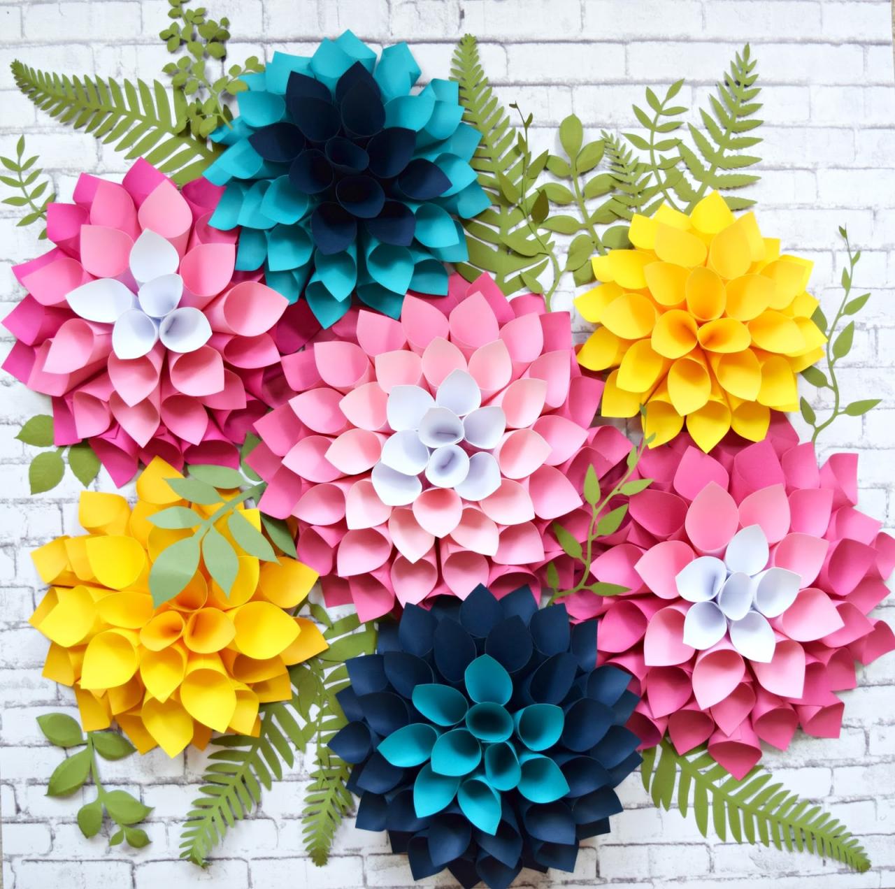 Paper flowers flower make step tutorial